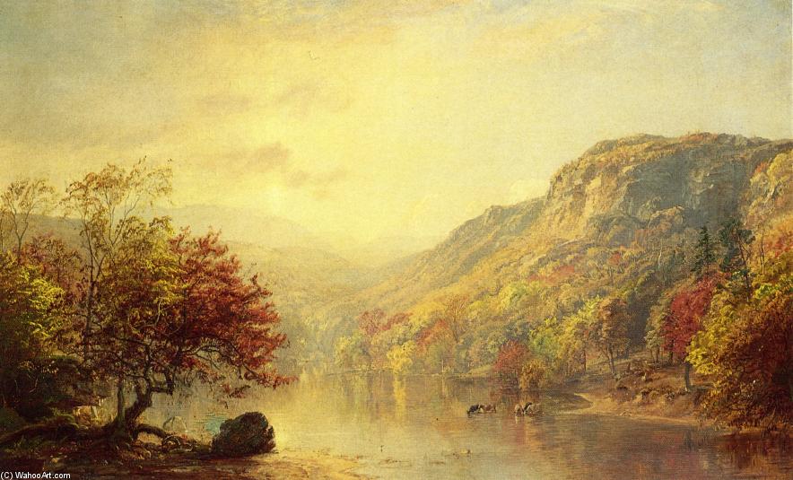 WikiOO.org - Encyclopedia of Fine Arts - Festés, Grafika Jasper Francis Cropsey - River in Autumn