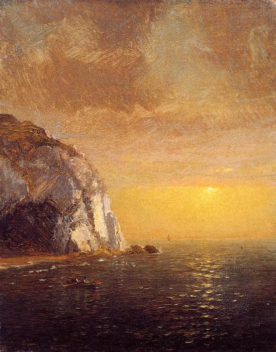 Wikioo.org - สารานุกรมวิจิตรศิลป์ - จิตรกรรม Jasper Francis Cropsey - Rowing at Sunset