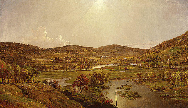 WikiOO.org - Encyclopedia of Fine Arts - Schilderen, Artwork Jasper Francis Cropsey - Sidney Plains with the Union of the Susquehanna and Unadilla Rivers