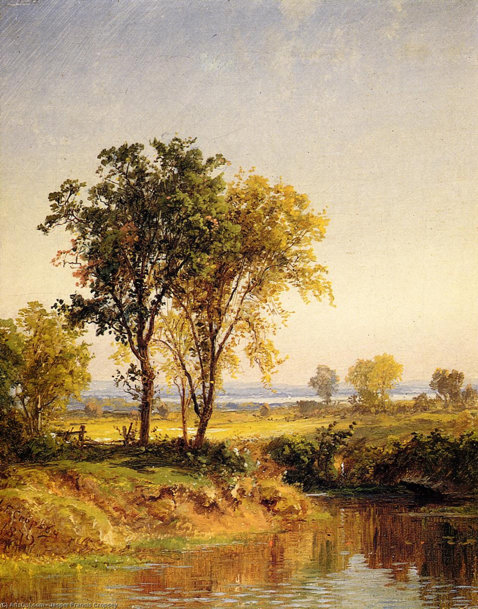 Wikioo.org - The Encyclopedia of Fine Arts - Painting, Artwork by Jasper Francis Cropsey - The Pond in Springtime