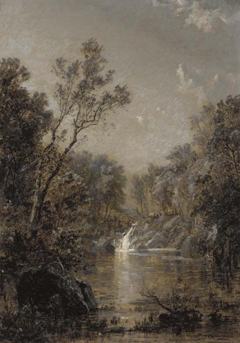 WikiOO.org - Güzel Sanatlar Ansiklopedisi - Resim, Resimler Jasper Francis Cropsey - The Waterfall