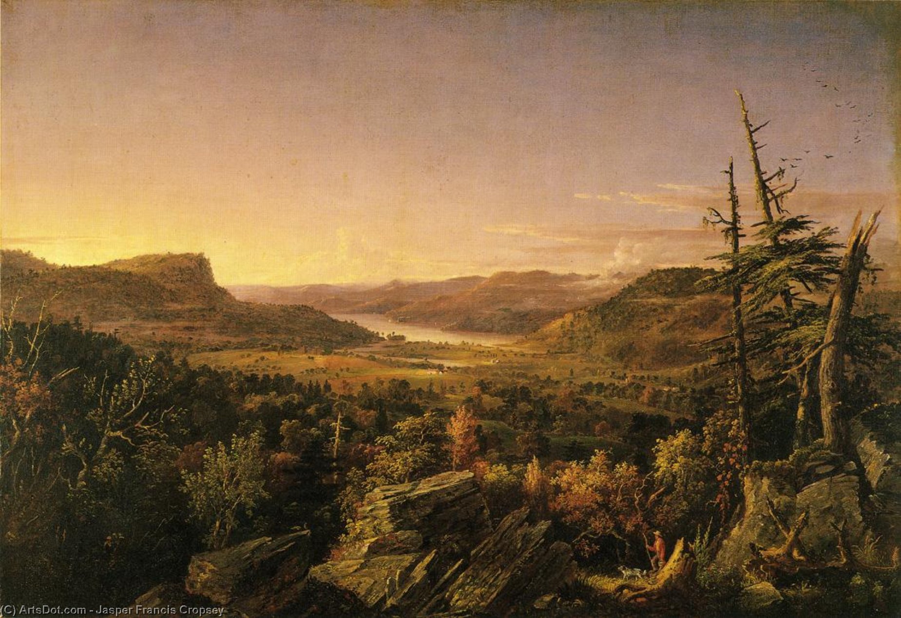 Wikioo.org - The Encyclopedia of Fine Arts - Painting, Artwork by Jasper Francis Cropsey - View of Greenwood Lake, New Jersey