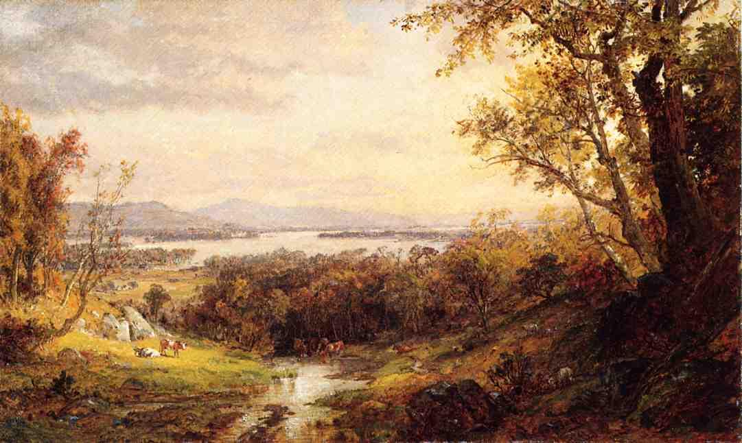 Wikioo.org - The Encyclopedia of Fine Arts - Painting, Artwork by Jasper Francis Cropsey - View of the Hudson 1