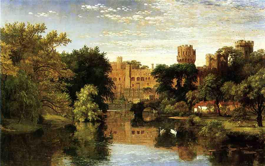 WikiOO.org - Encyclopedia of Fine Arts - Maleri, Artwork Jasper Francis Cropsey - Warwick Castle, England