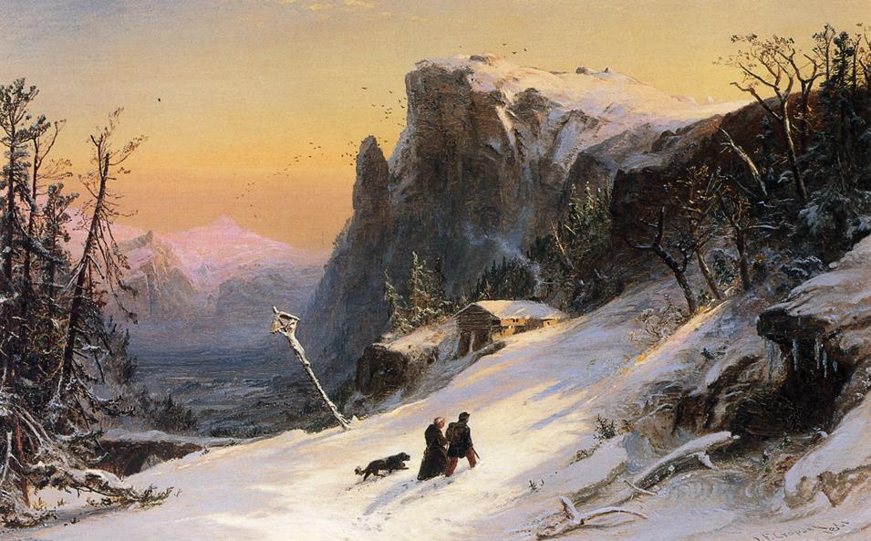 WikiOO.org – 美術百科全書 - 繪畫，作品 Jasper Francis Cropsey - 冬季研究 瑞士  1