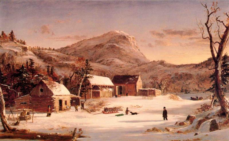 WikiOO.org - Encyclopedia of Fine Arts - Malba, Artwork Jasper Francis Cropsey - Winter in the Rockies