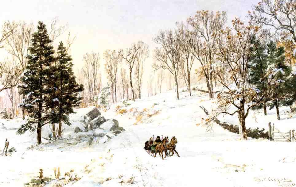 Wikioo.org - The Encyclopedia of Fine Arts - Painting, Artwork by Jasper Francis Cropsey - Winter on Rivensdale Road, Hastings-on-Hudson, New York