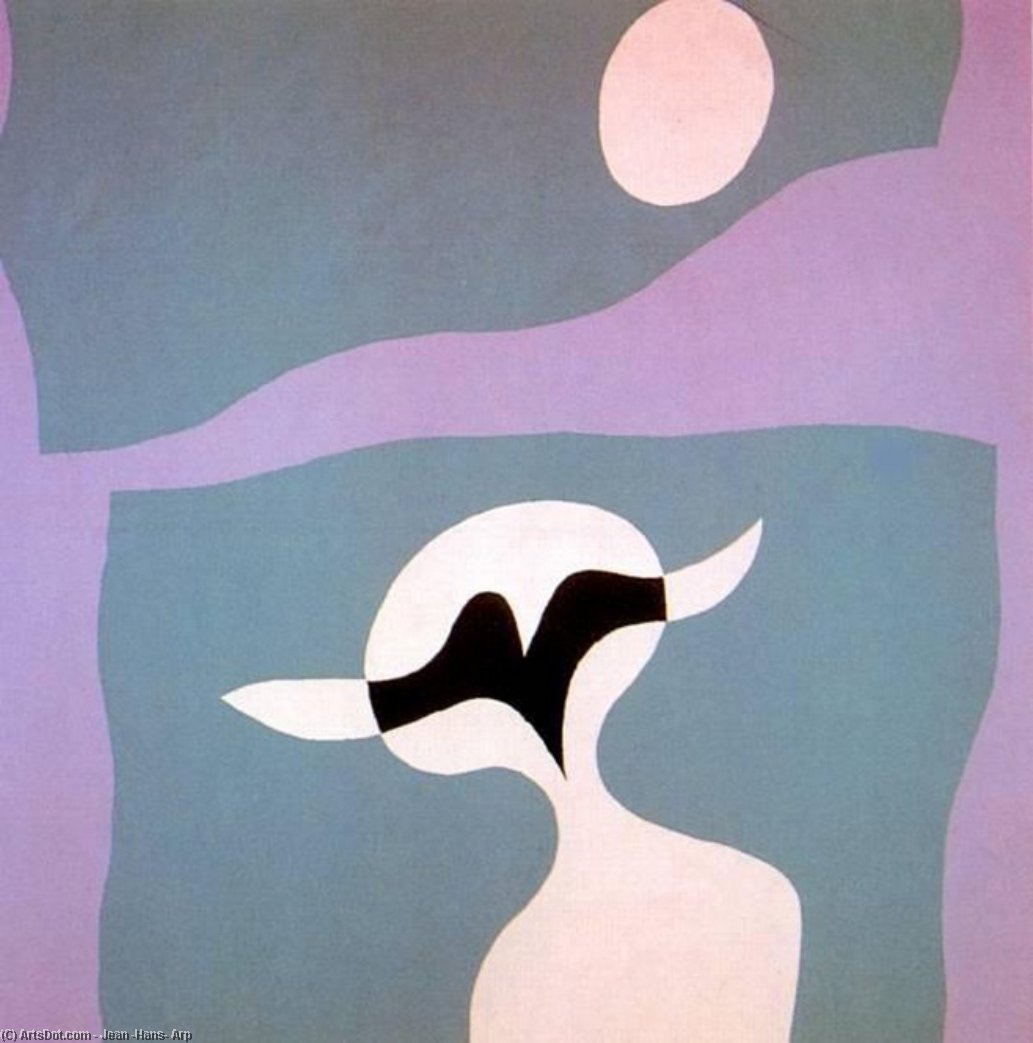 Wikioo.org - The Encyclopedia of Fine Arts - Painting, Artwork by Jean (Hans) Arp - Man, mustache, navel