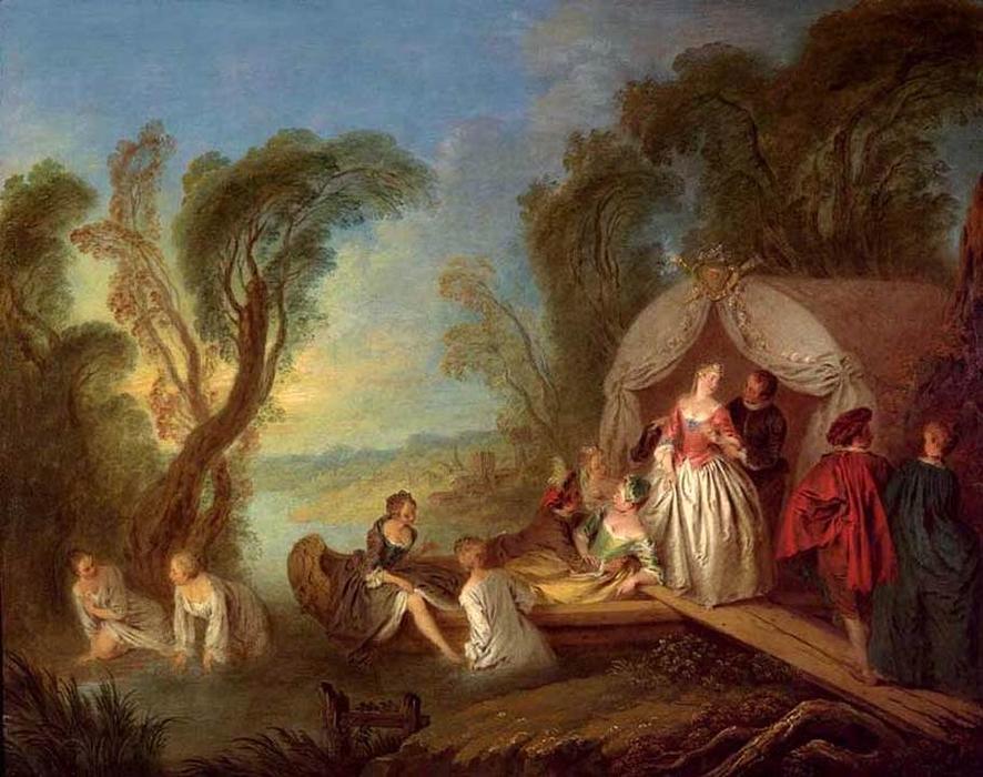 Wikioo.org - The Encyclopedia of Fine Arts - Painting, Artwork by Jean-Baptiste Pater - Fête Galante. The Barque of fun
