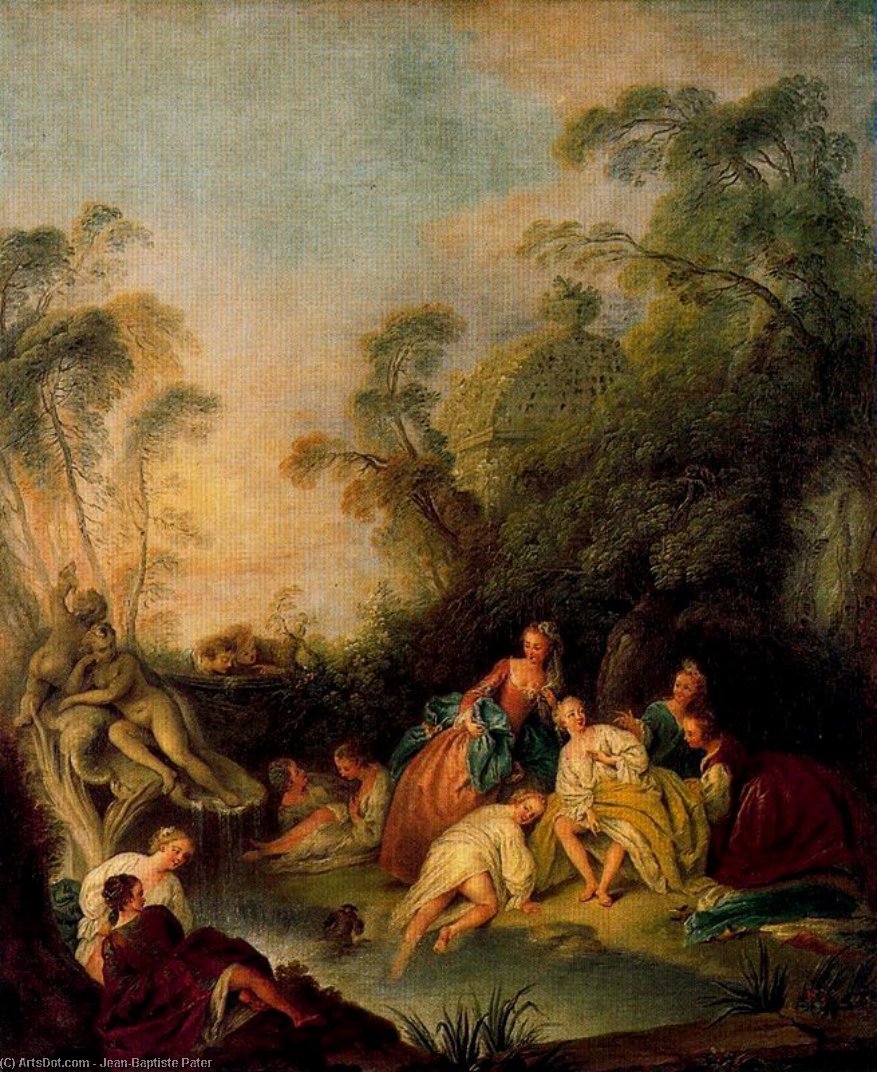WikiOO.org - Encyclopedia of Fine Arts - Maľba, Artwork Jean-Baptiste Pater - women bathing