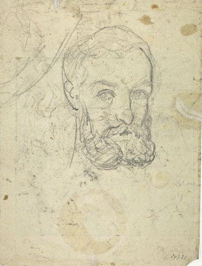 WikiOO.org - Encyclopedia of Fine Arts - Maleri, Artwork Jean Frederic Bazille - Portrait d'homme barbu