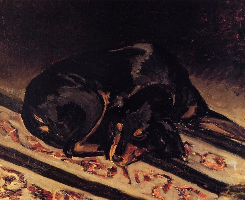 Wikioo.org - The Encyclopedia of Fine Arts - Painting, Artwork by Jean Frederic Bazille - The Dog Rita Asleep