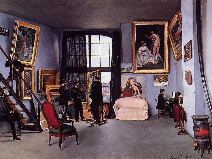 Wikioo.org - The Encyclopedia of Fine Arts - Painting, Artwork by Jean Frederic Bazille - The Studio on the Rue La Condamine