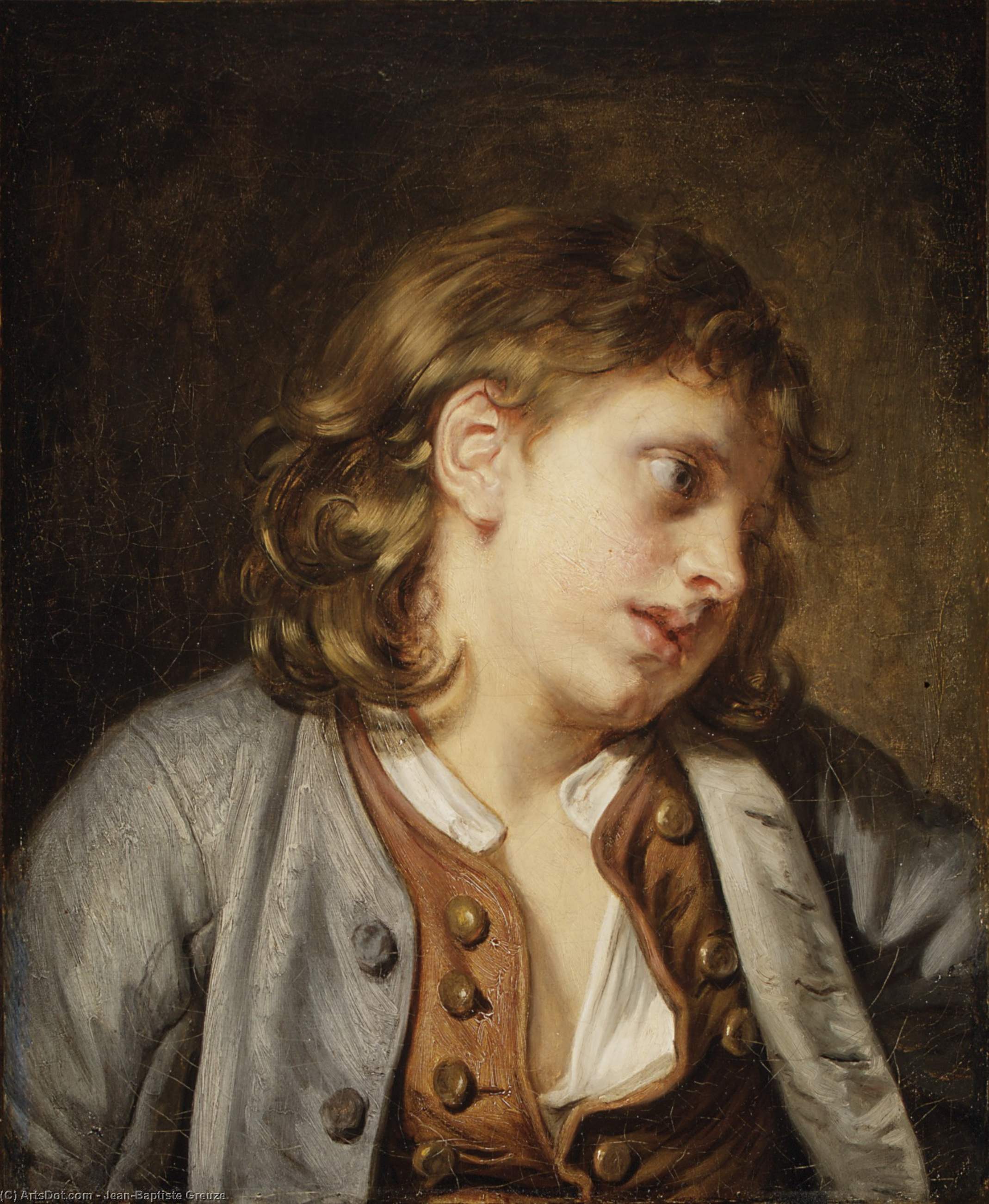 Wikioo.org - The Encyclopedia of Fine Arts - Painting, Artwork by Jean-Baptiste Greuze - A Young Peasant Boy