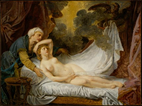 Wikioo.org - สารานุกรมวิจิตรศิลป์ - จิตรกรรม Jean-Baptiste Greuze - Aegina Visited by Jupiter
