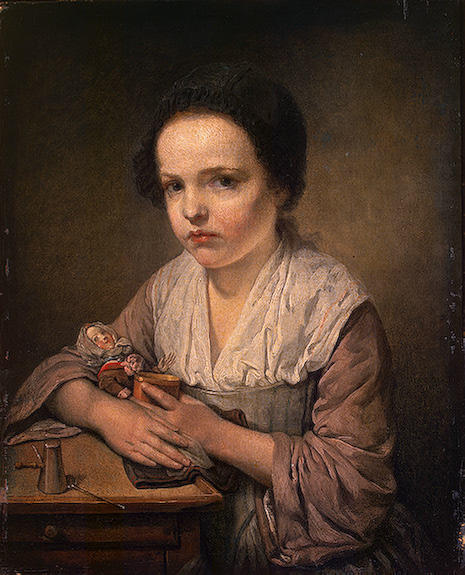 WikiOO.org - Енциклопедия за изящни изкуства - Живопис, Произведения на изкуството Jean-Baptiste Greuze - Girl with a Dol