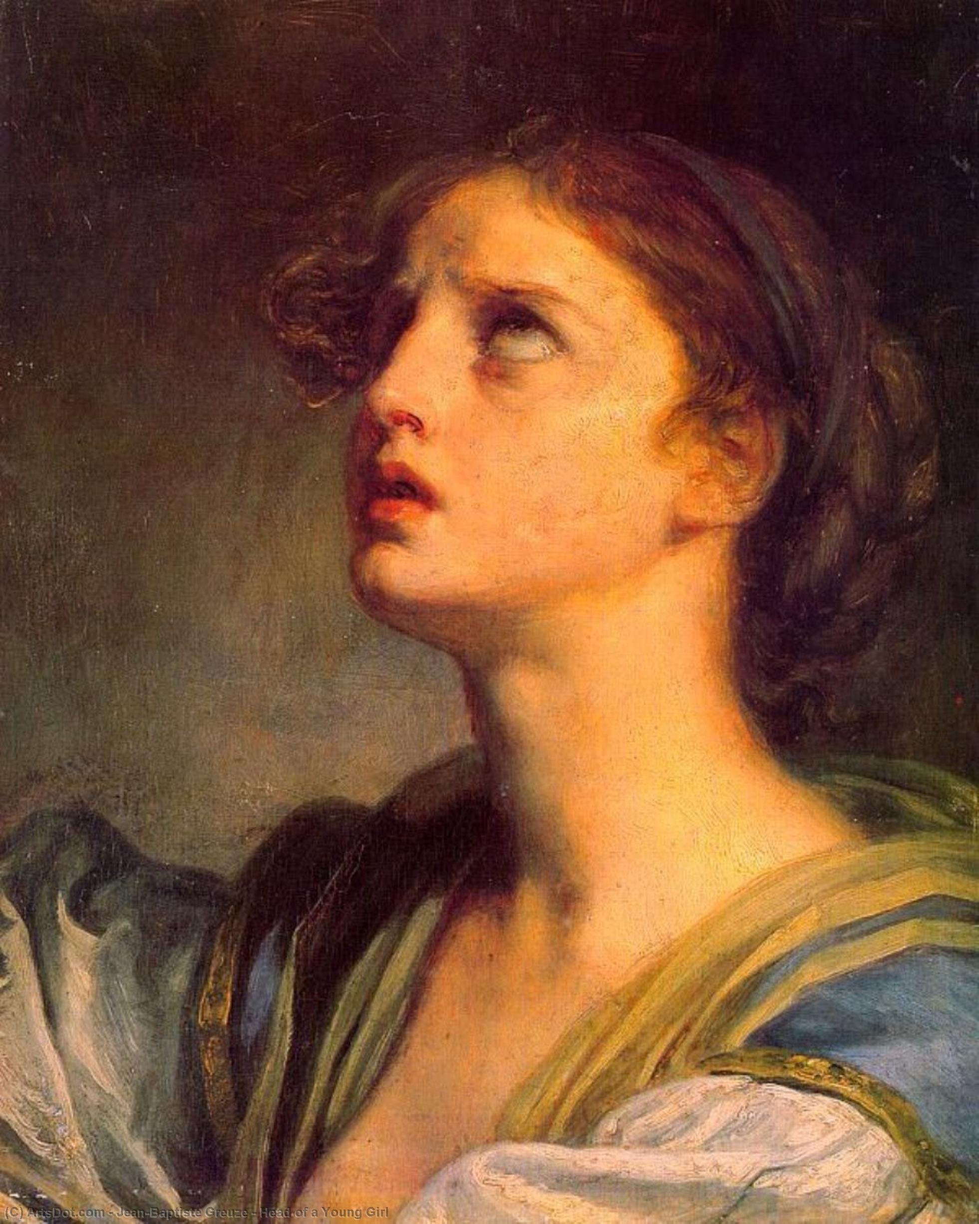 Wikioo.org – L'Encyclopédie des Beaux Arts - Peinture, Oeuvre de Jean-Baptiste Greuze - Tête de jeune fille