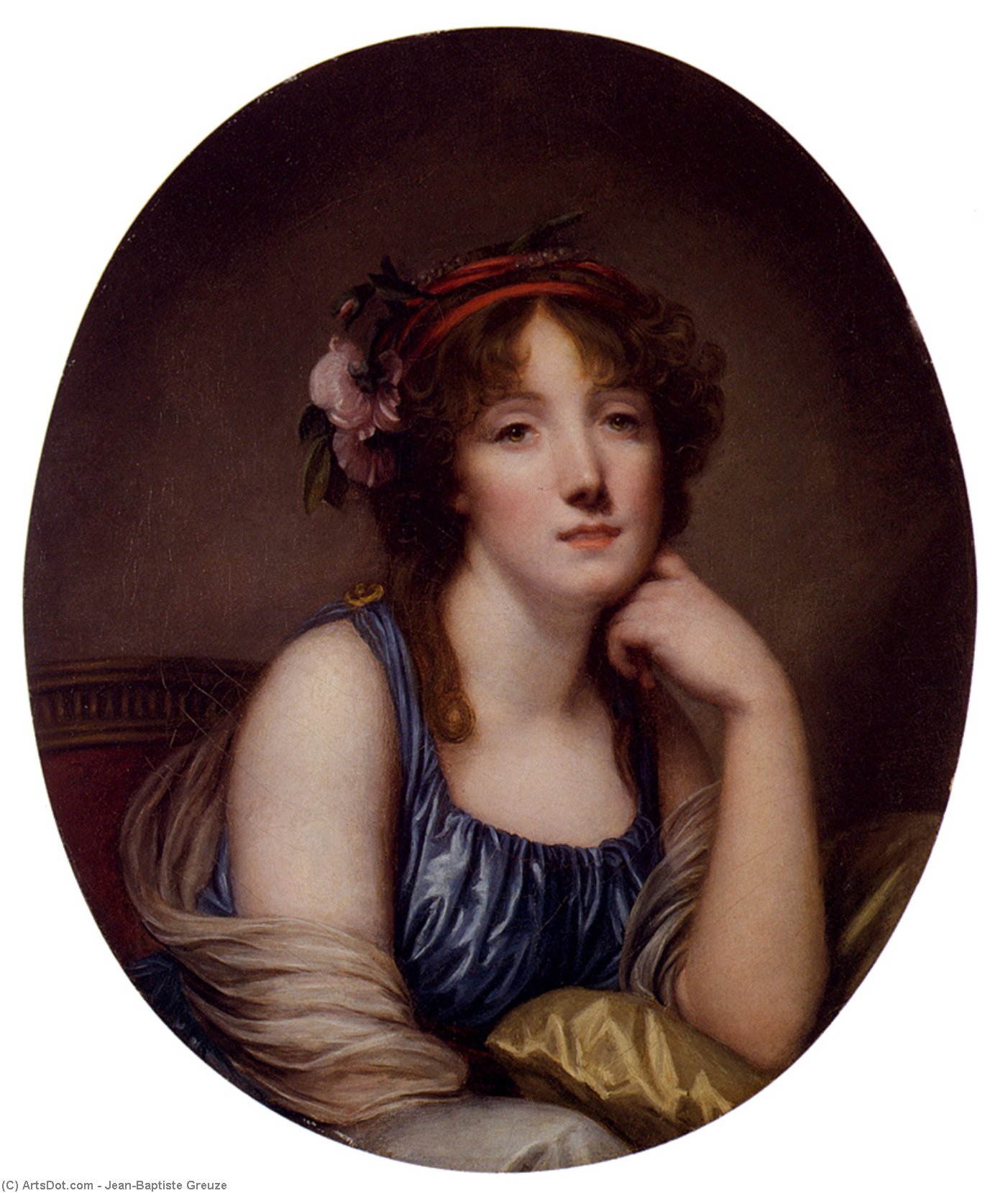 Wikioo.org - The Encyclopedia of Fine Arts - Painting, Artwork by Jean-Baptiste Greuze - Portrait Of A Young Woman, Said To Be The Artist's Daughter