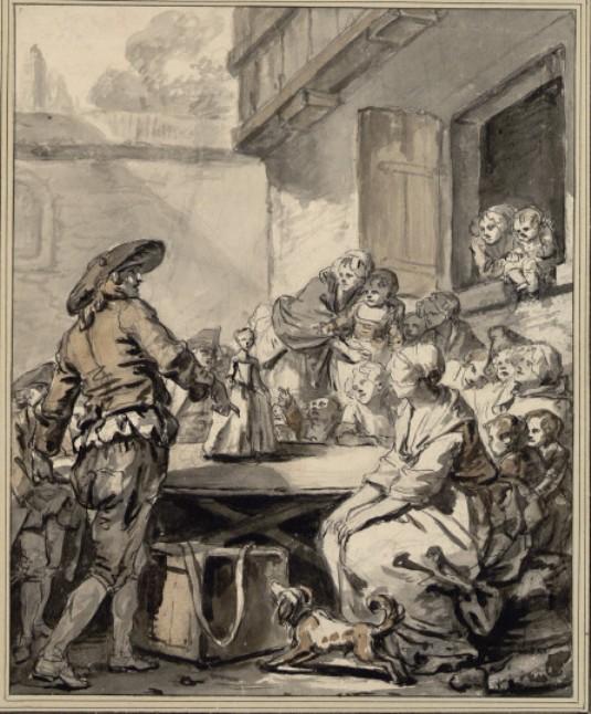 Wikioo.org - Die Enzyklopädie bildender Kunst - Malerei, Kunstwerk von Jean-Baptiste Greuze - savoyard` mit ein tanzen puppe