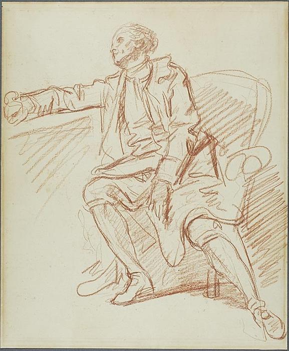 WikiOO.org - Εγκυκλοπαίδεια Καλών Τεχνών - Ζωγραφική, έργα τέχνης Jean-Baptiste Greuze - Seated Gentleman
