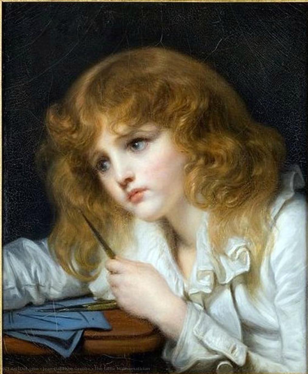 WikiOO.org - Енциклопедия за изящни изкуства - Живопис, Произведения на изкуството Jean-Baptiste Greuze - The Little Mathematician