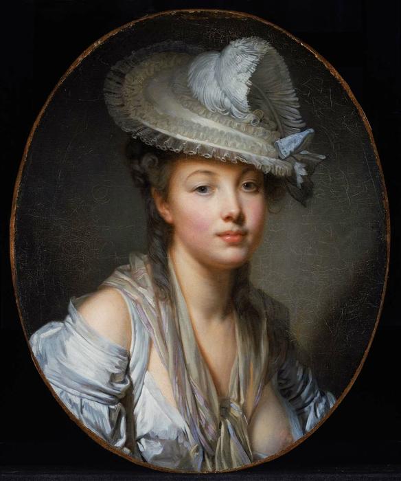 WikiOO.org - אנציקלופדיה לאמנויות יפות - ציור, יצירות אמנות Jean-Baptiste Greuze - The White Hat