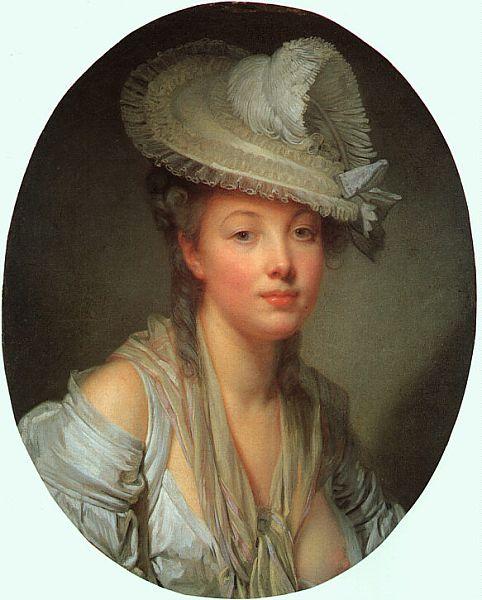 WikiOO.org - Enciklopedija dailės - Tapyba, meno kuriniai Jean-Baptiste Greuze - Young Woman in a White Hat