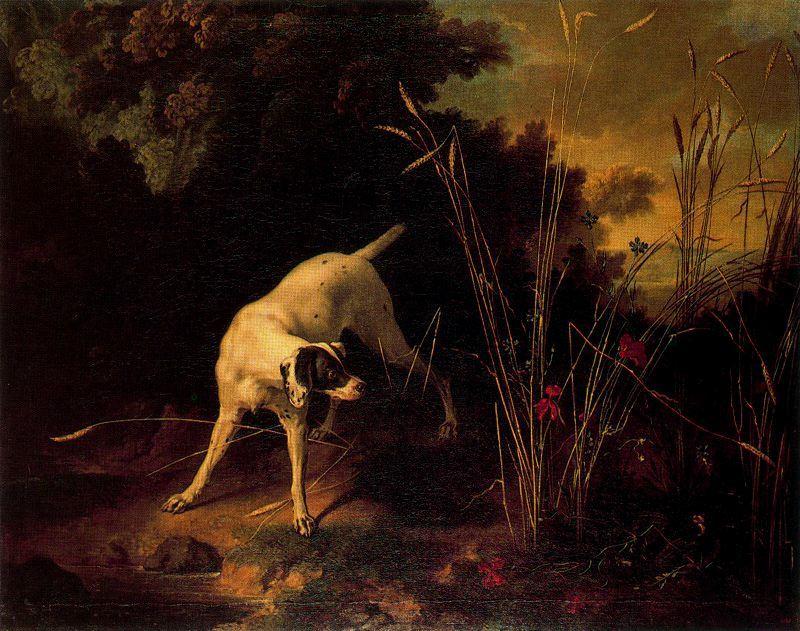 Wikioo.org - The Encyclopedia of Fine Arts - Painting, Artwork by Jean-Baptiste Oudry - A Dog on a Stand