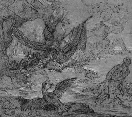 Wikioo.org - Die Enzyklopädie bildender Kunst - Malerei, Kunstwerk von Jean-Baptiste Oudry - Der Fisch von Glaucus und Periklymenos