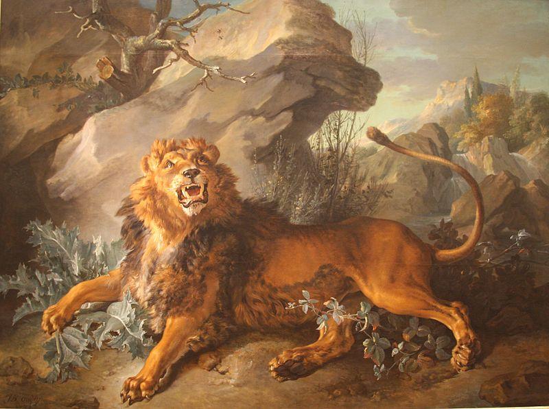 Wikioo.org - The Encyclopedia of Fine Arts - Painting, Artwork by Jean-Baptiste Oudry - The Lion and the Spider