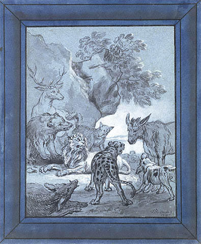 WikiOO.org - Encyclopedia of Fine Arts - Maalaus, taideteos Jean-Baptiste Oudry - The Plague-stricken Animals