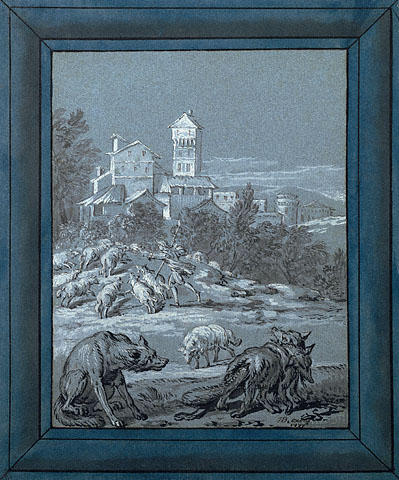 Wikioo.org – La Enciclopedia de las Bellas Artes - Pintura, Obras de arte de Jean-Baptiste Oudry - el lobo y el `fox`