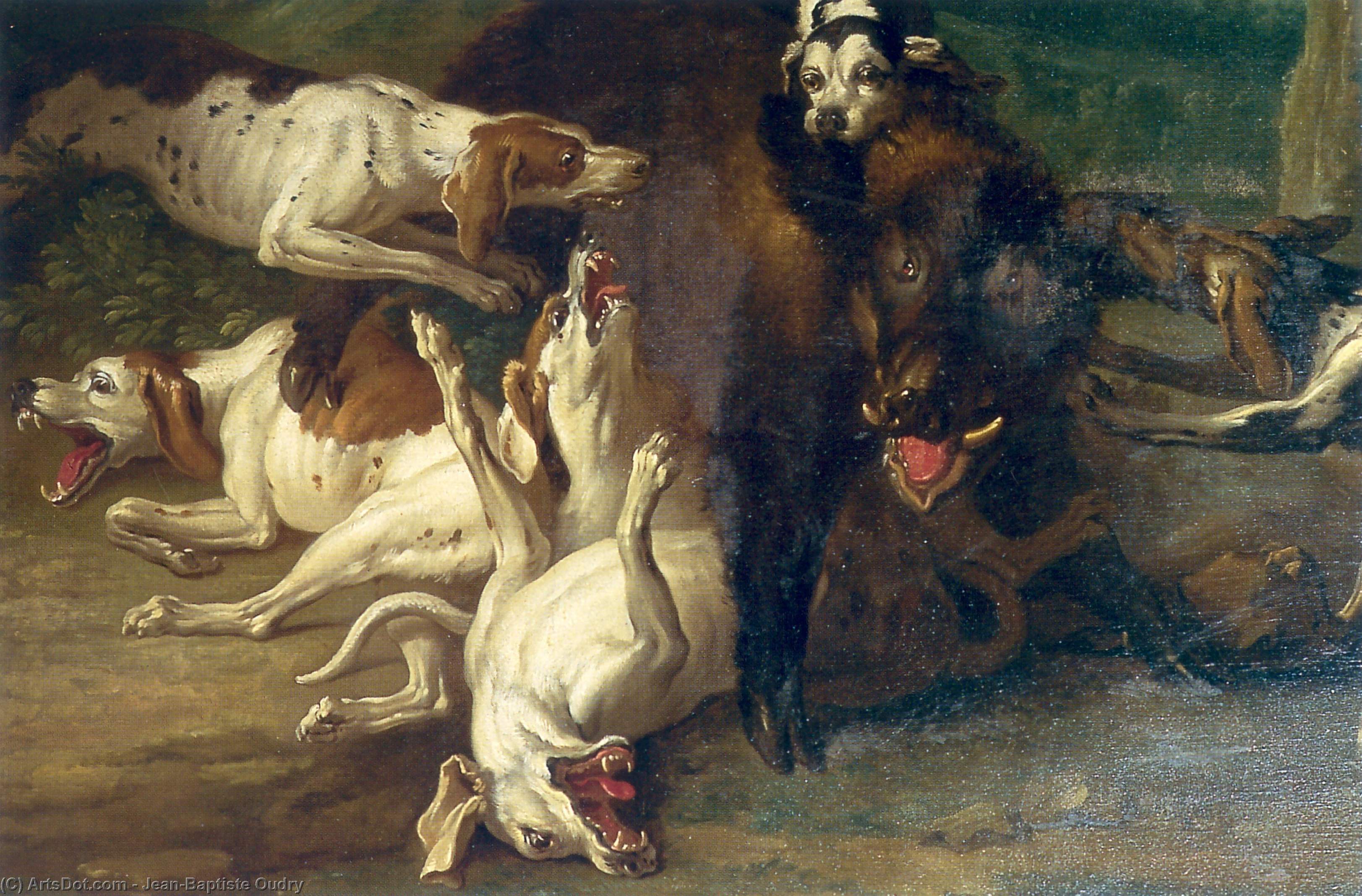 Wikioo.org – La Enciclopedia de las Bellas Artes - Pintura, Obras de arte de Jean-Baptiste Oudry - La caza de jabalí