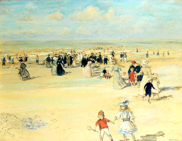 WikiOO.org - Енциклопедия за изящни изкуства - Живопис, Произведения на изкуството Jean-François Raffaelli - A Day at the Beach