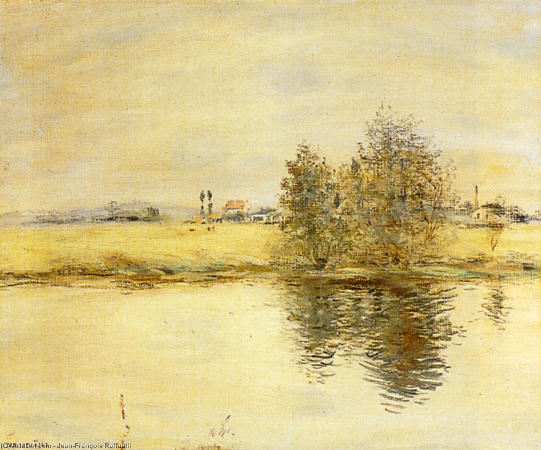 Wikioo.org - The Encyclopedia of Fine Arts - Painting, Artwork by Jean-François Raffaelli - A River Landscape