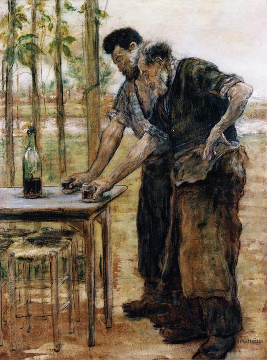 WikiOO.org - 백과 사전 - 회화, 삽화 Jean-François Raffaelli - Blacksmiths taking a Drink