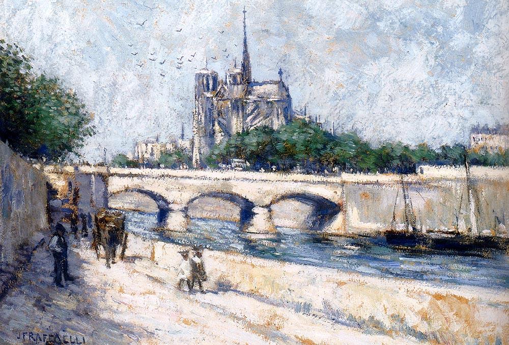 WikiOO.org - Encyclopedia of Fine Arts - Schilderen, Artwork Jean-François Raffaelli - Notre Dame, Paris