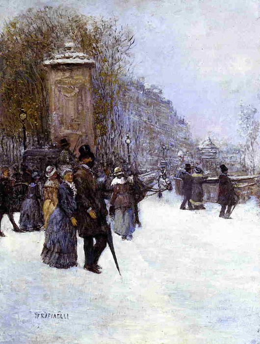 WikiOO.org - Enciklopedija likovnih umjetnosti - Slikarstvo, umjetnička djela Jean-François Raffaelli - Paris, Promenade