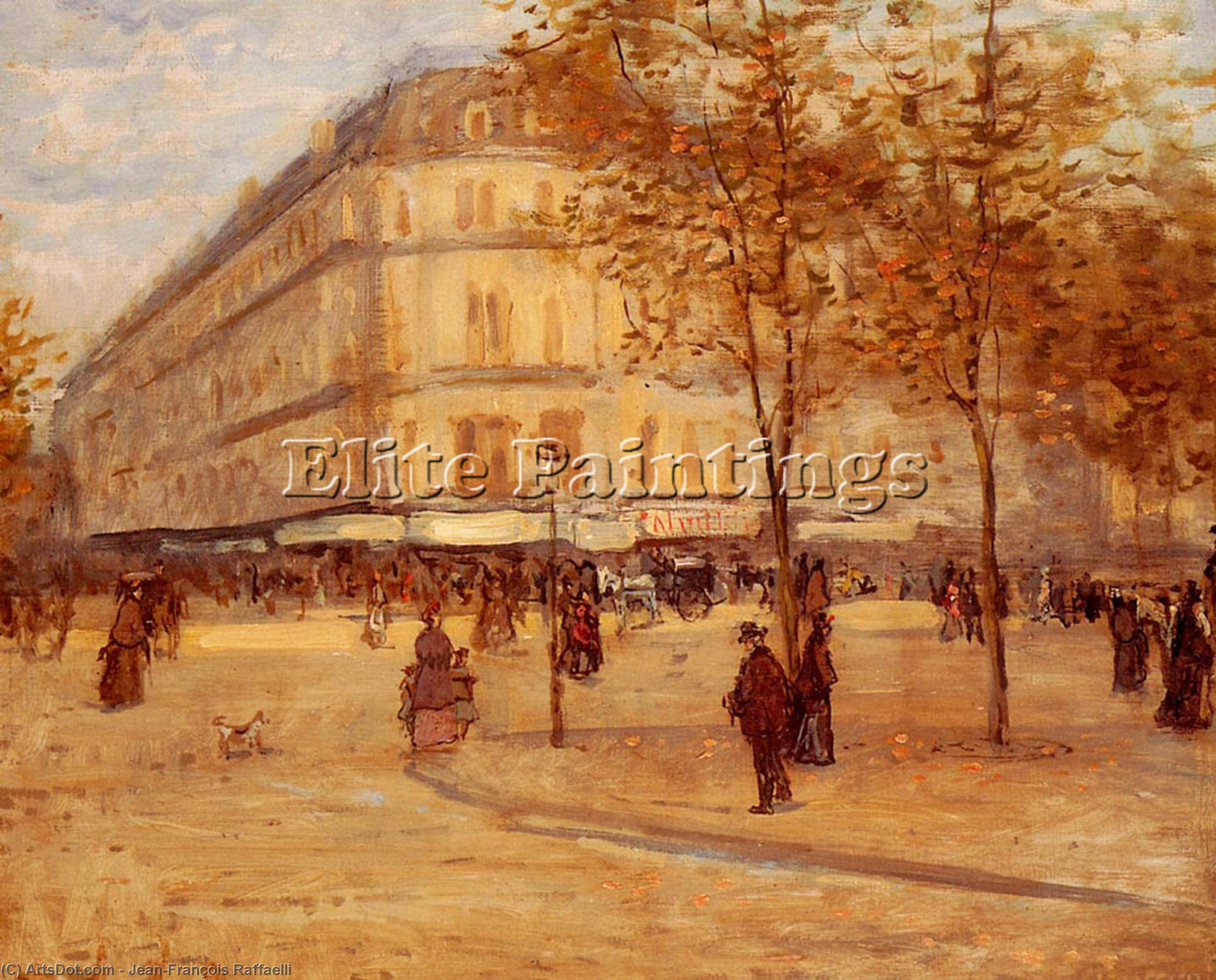 WikiOO.org - Encyclopedia of Fine Arts - Schilderen, Artwork Jean-François Raffaelli - Place Du Theature Francais, Paris