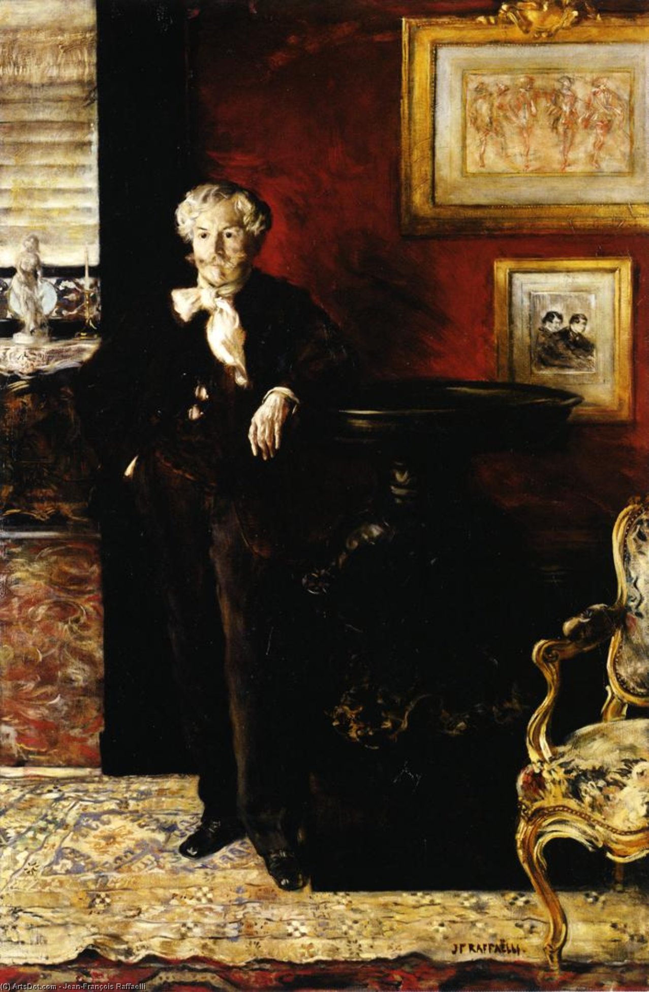 WikiOO.org - 백과 사전 - 회화, 삽화 Jean-François Raffaelli - Portrait of Edmond de Goncourt