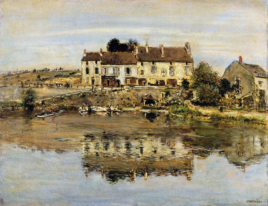 WikiOO.org - Encyclopedia of Fine Arts - Målning, konstverk Jean-François Raffaelli - Small Houses on the Banks of the Oise
