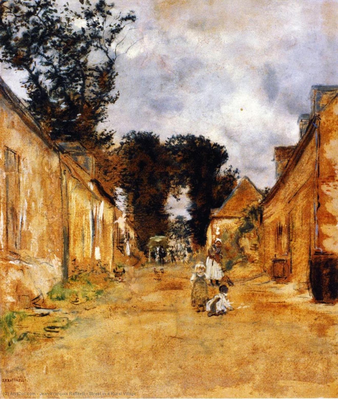 Wikioo.org - The Encyclopedia of Fine Arts - Painting, Artwork by Jean-François Raffaelli - Street in a Rural Village