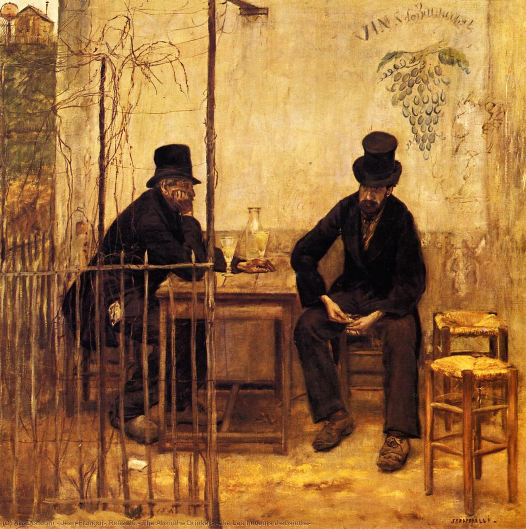 Wikioo.org - The Encyclopedia of Fine Arts - Painting, Artwork by Jean-François Raffaelli - The Absinthe Drinkers (aka Les buveurs d'absinthe)