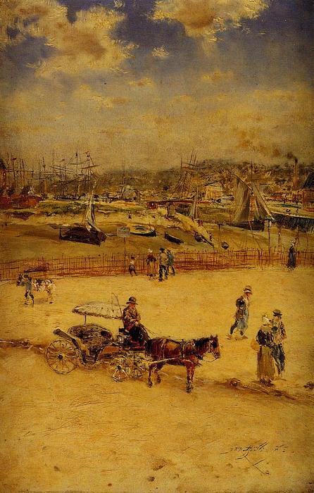 Wikioo.org - The Encyclopedia of Fine Arts - Painting, Artwork by Jean-François Raffaelli - The Beach at Trouville