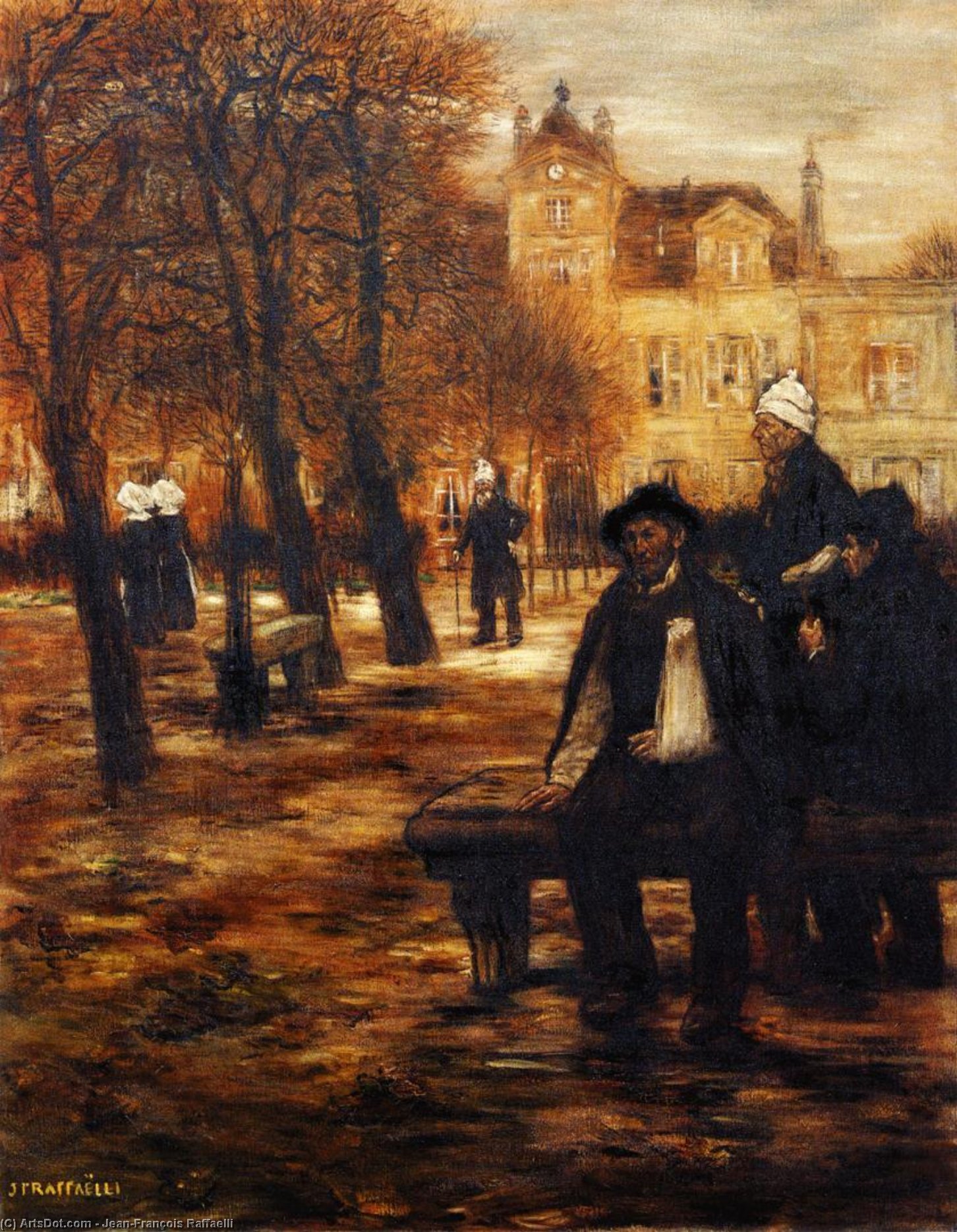 Wikioo.org - The Encyclopedia of Fine Arts - Painting, Artwork by Jean-François Raffaelli - The Elderly Convalescents