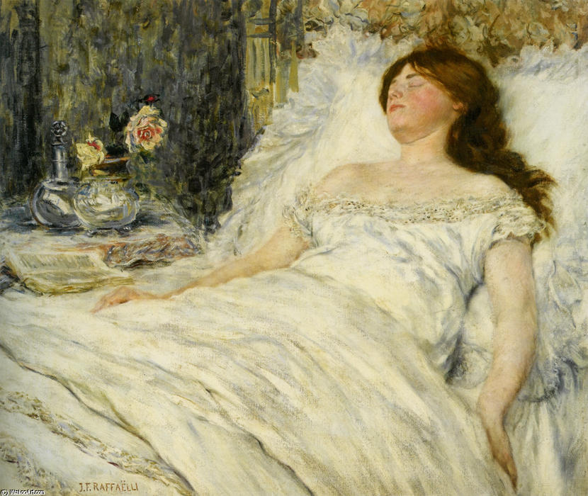 WikiOO.org - Encyclopedia of Fine Arts - Schilderen, Artwork Jean-François Raffaelli - The sleeping beauty