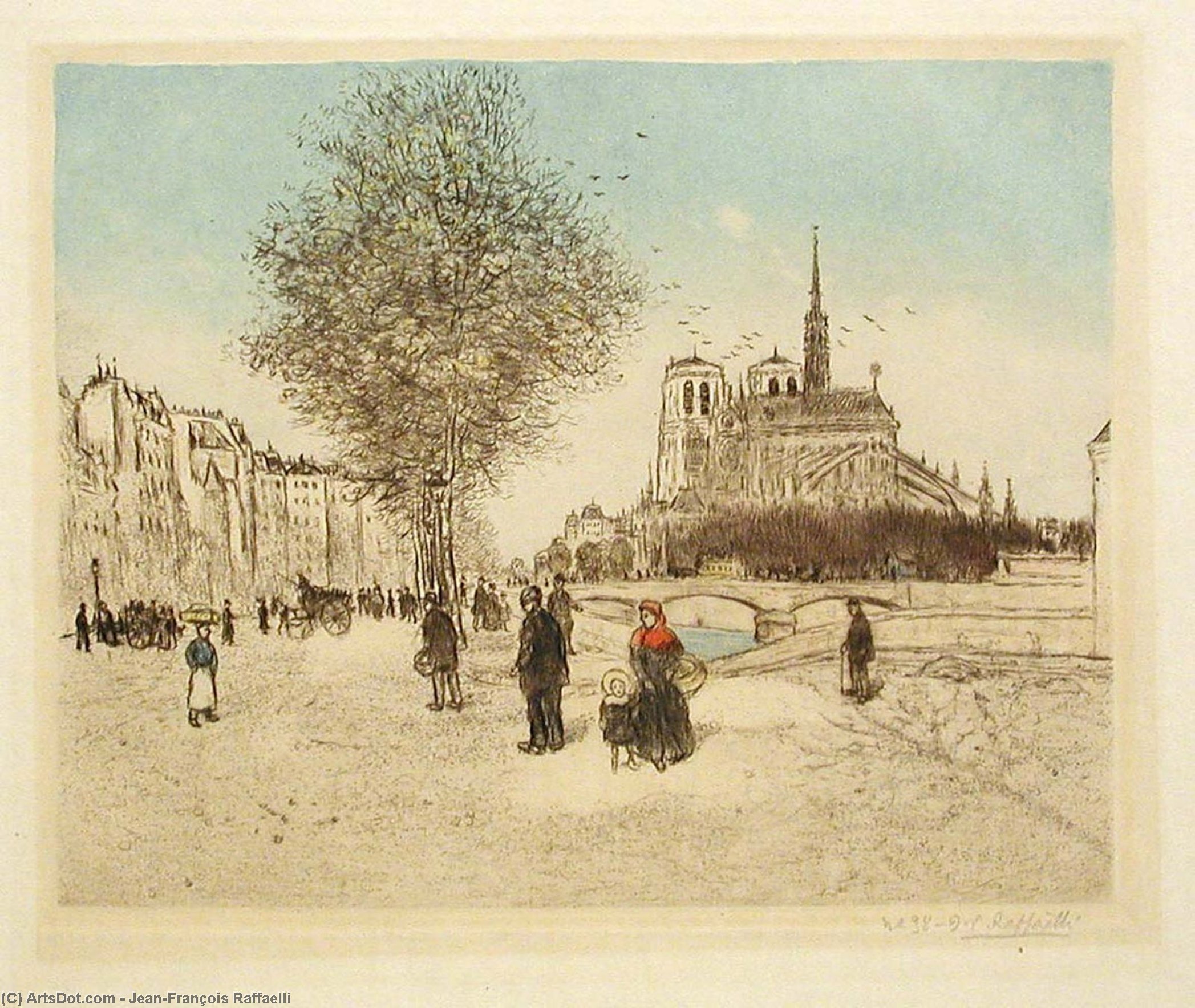 Wikioo.org - The Encyclopedia of Fine Arts - Painting, Artwork by Jean-François Raffaelli - The Tournelle street