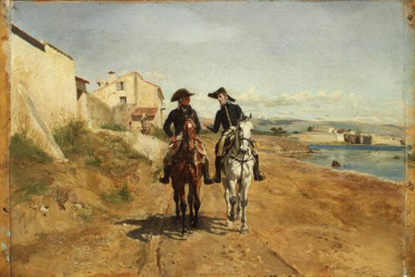 Wikioo.org – L'Enciclopedia delle Belle Arti - Pittura, Opere di Jean Louis Ernest Meissonier - Un generale e il suo aiutante di campo