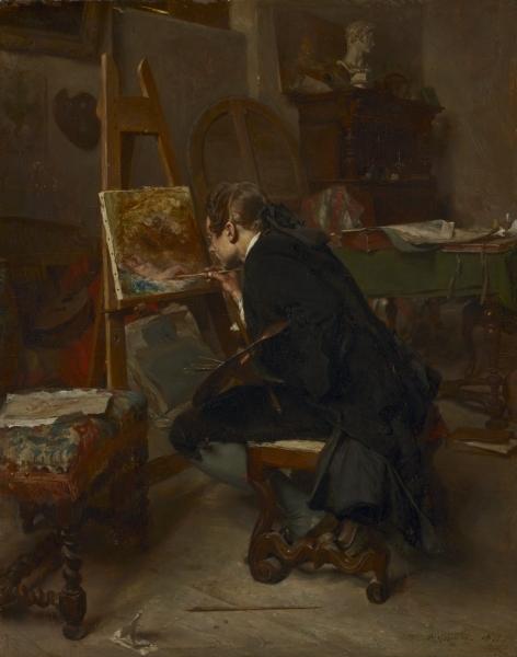 WikiOO.org - Güzel Sanatlar Ansiklopedisi - Resim, Resimler Jean Louis Ernest Meissonier - A Painter