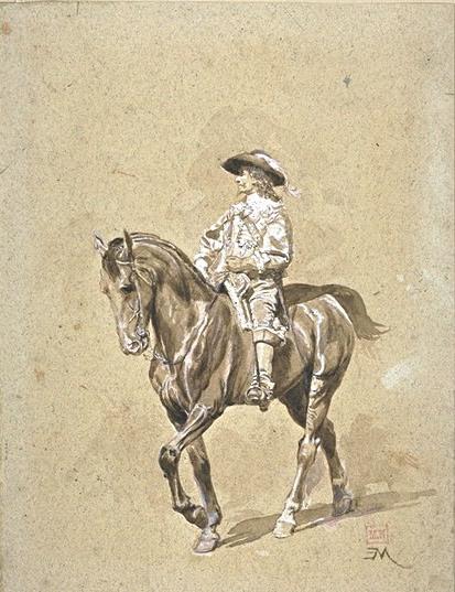 Wikioo.org - The Encyclopedia of Fine Arts - Painting, Artwork by Jean Louis Ernest Meissonier - A rider from the early seventeenth century